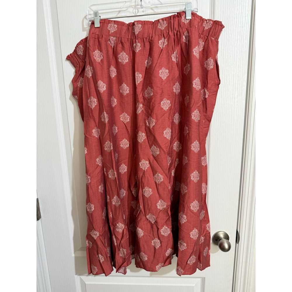 Women's BLOOMCHIC Rust White Patterned pants Plus Size US 30